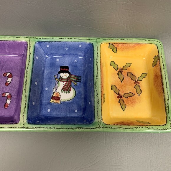 The Sweet Shoppe Divided 4 Part Relish Tray Christmas by Sango Sue Zipkin NIB - Picture 6 of 10